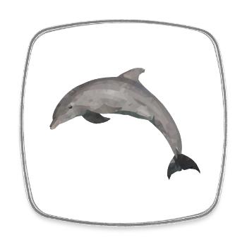 Delfin - Viereckiger Kühlschrankmagnet - Weiß - Vorne