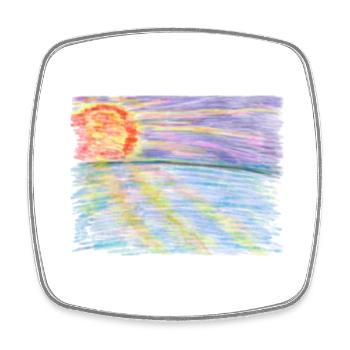 Sonnenuntergang - Viereckiger Kühlschrankmagnet - Weiß - Vorne
