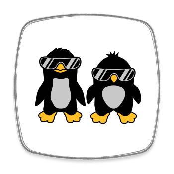 2 Sonnenbrille Pinguin Freunde - Viereckiger Kühlschrankmagnet - Weiß - Vorne