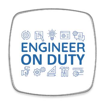 Engineer on Duty - On Duty - Square fridge magnet - white - Front
