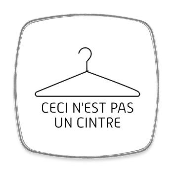 Ceci n'est pas un cintre - Magnet carré - blanc - Devant