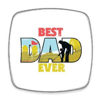 BEST PAPI PAR GOLF IRON GOLFER TEE SAYING MOTIF - Square fridge magnet - white - Front
