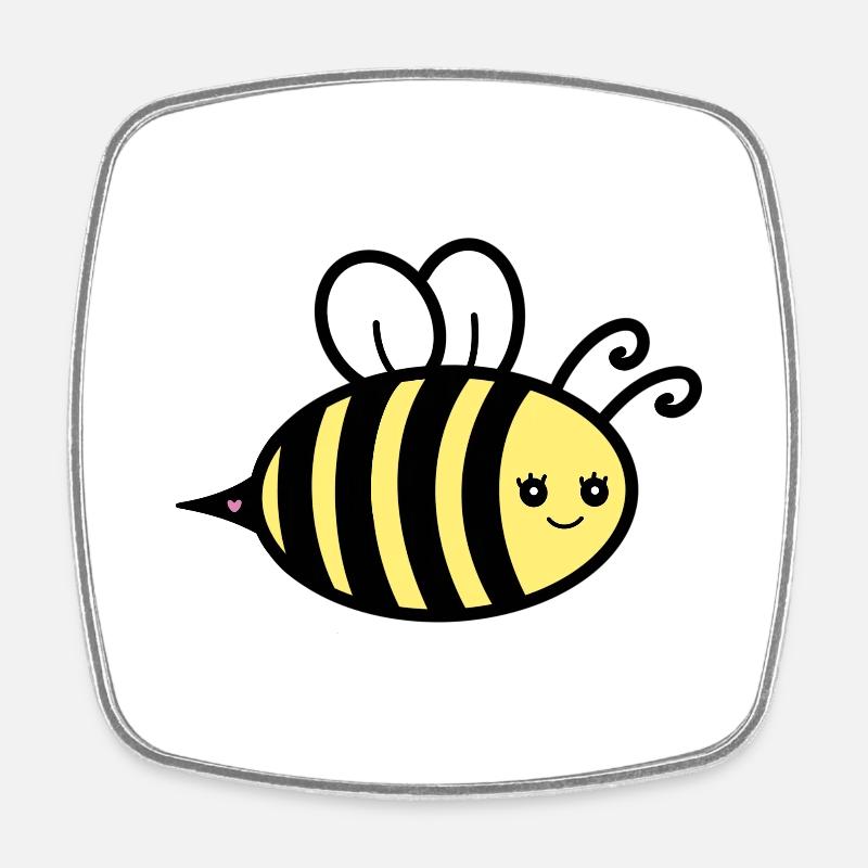 Abeille - Magnet carré - blanc