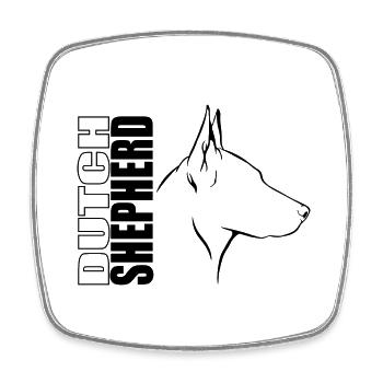 BERGER HOLLANDAIS Profil Chiens Wilsigns - Magnet carré - blanc - Devant