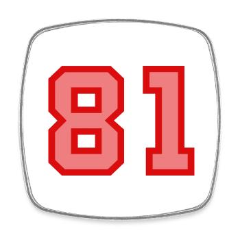 Cool Retro Retrostyle Numéro de maillot numéro de dos - Magnet carré - blanc - Devant