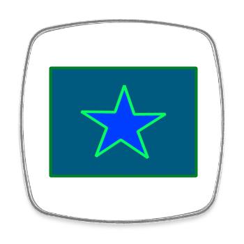 Étoile Vert Bleu - Magnet carré - blanc - Devant