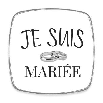 Je suis mariée, Femme mariée en couple - Magnet carré - blanc - Devant