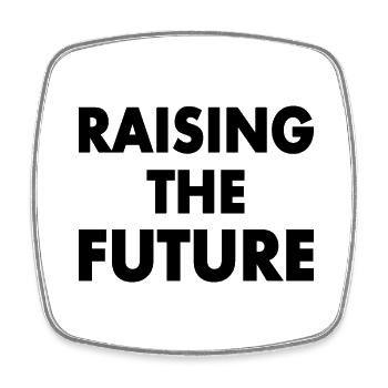 Raising the future - Viereckiger Kühlschrankmagnet - Weiß - Vorne