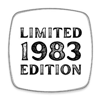 1983 LIMITED EDITION ANNIVERSAIRE METAL FER GRIS - Magnet carré - blanc - Devant