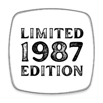 1987 LIMITED EDITION ANNIVERSAIRE METAL FER GRIS - Magnet carré - blanc - Devant