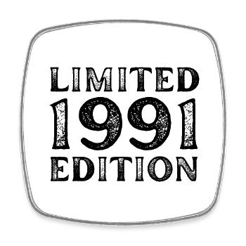 1991 LIMITED EDITION ANNIVERSAIRE METAL FER GRIS - Magnet carré - blanc - Devant