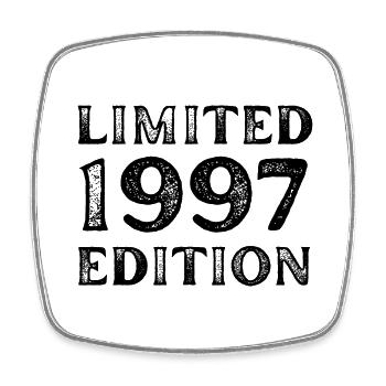 1997 LIMITED EDITION ANNIVERSAIRE METAL FER GRIS - Magnet carré - blanc - Devant