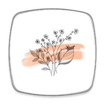 flower - Viereckiger Kühlschrankmagnet - Weiß - Vorne