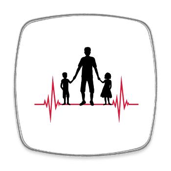 Frequency 2 Children Papa - Square fridge magnet - white - Front