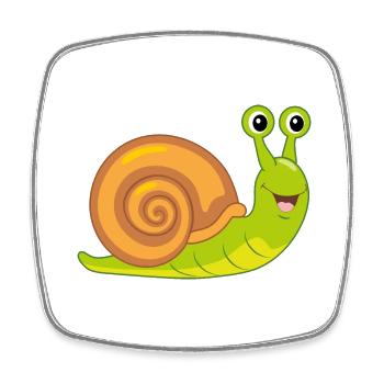 Funny smiling snail - Square fridge magnet - white - Front