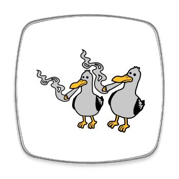 2 Kiffer Möwen Freunde - Viereckiger Kühlschrankmagnet - Weiß - Vorne