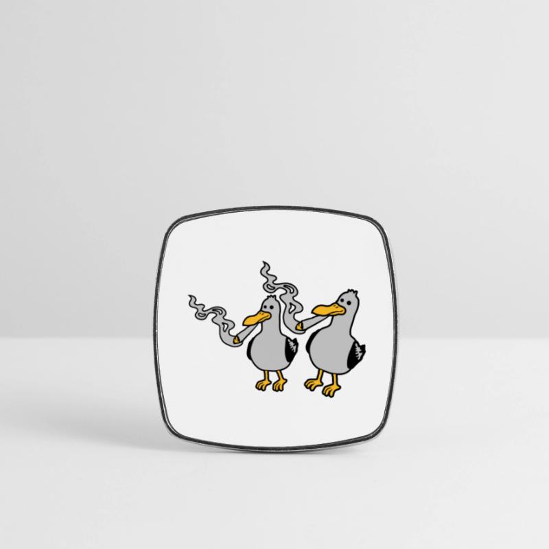 2 Kiffer Möwen Freunde Viereckiger Kühlschrankmagnet