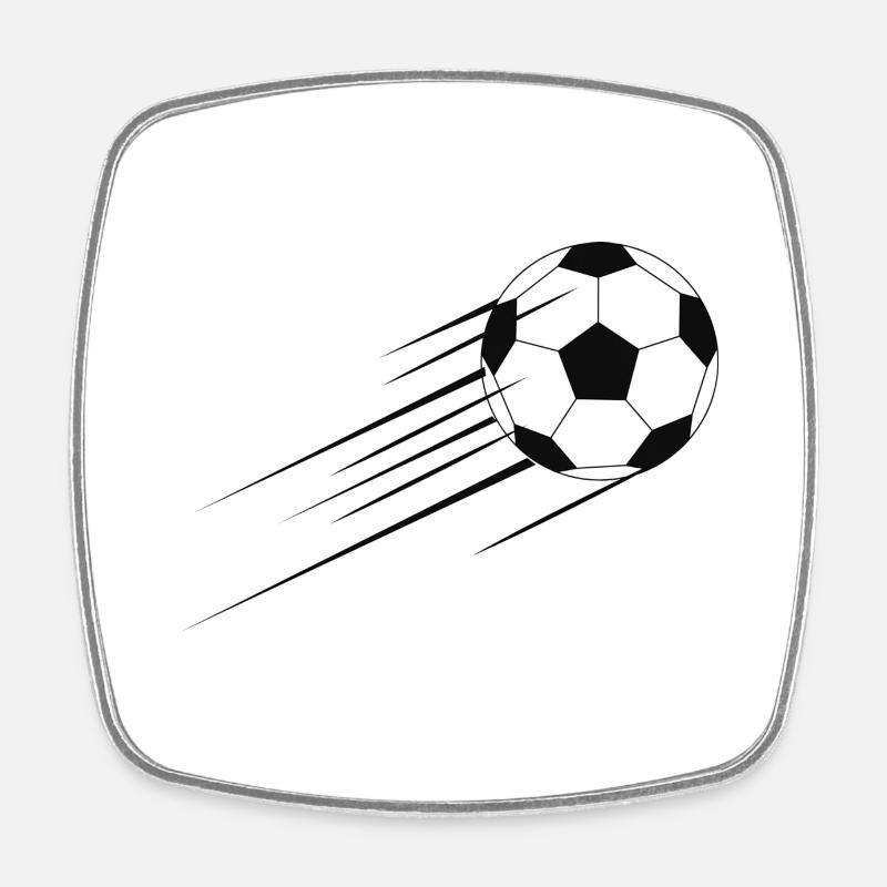 Fussball - Viereckiger Kühlschrankmagnet - Weiß