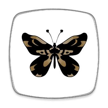 Papillon - Magnet carré - blanc - Devant