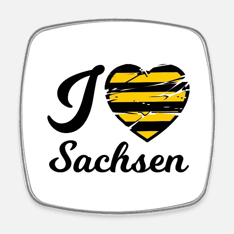 Ich liebe Sachsen - Viereckiger Kühlschrankmagnet - Weiß