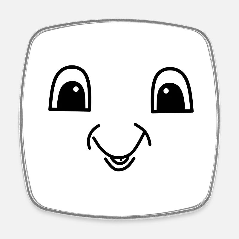 Cute face - Viereckiger Kühlschrankmagnet - Weiß