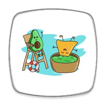 Vegan Vegetarian Avocado Sauce Dip I Gift - Square fridge magnet - white - Front