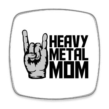 Heavy Metal Mom Logo - Viereckiger Kühlschrankmagnet - Weiß - Vorne