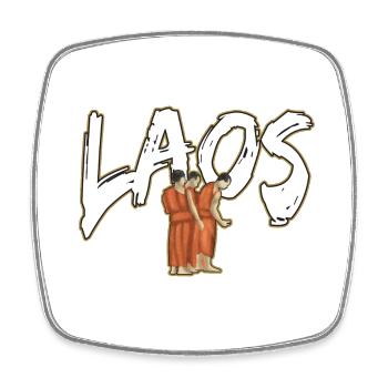 Laos Laote Laoten Beten Mönch Buddhist I Geschenk - Viereckiger Kühlschrankmagnet - Weiß - Vorne