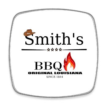 Smith's BBQ - Viereckiger Kühlschrankmagnet - Weiß - Vorne