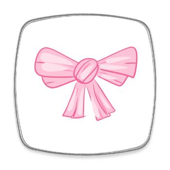 pink ribbon symbol fly - Square fridge magnet - white - Front