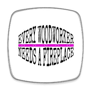 chainsaw grab chop wood woodworking tree feller - Square fridge magnet - white - Front