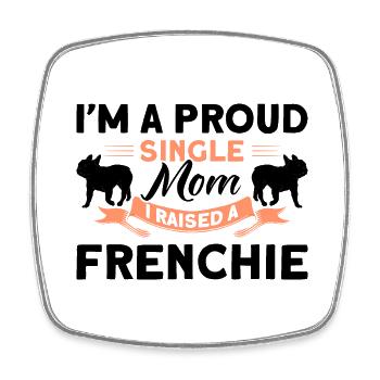Frenchie Bulldogge Französische Bulldogge Geschenk - Viereckiger Kühlschrankmagnet - Weiß - Vorne