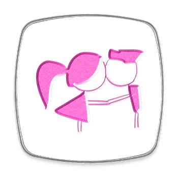 Amoureux Saint-Valentin Symbole Amour - Magnet carré - blanc - Devant