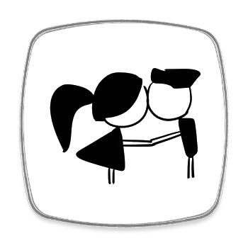 Pärchen Symbol Liebe Mann Frau - Viereckiger Kühlschrankmagnet - Weiß - Vorne