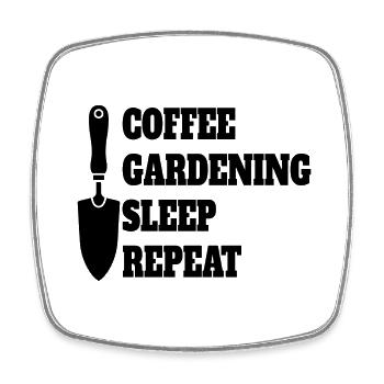 Garten Kaffee Obstgarten Cafe Gärtner Hobbygärtner - Viereckiger Kühlschrankmagnet - Weiß - Vorne