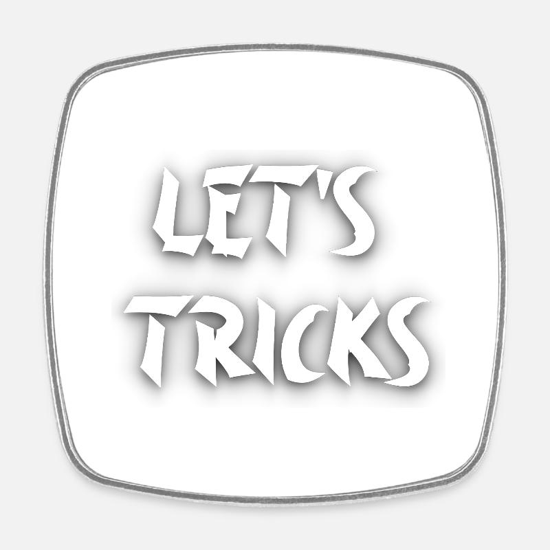 Tricks - Square fridge magnet - white