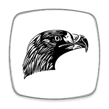 Eagle Portrait for Birdwatchers - Square fridge magnet - white - Front