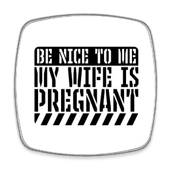 ma femme est enceinte - Magnet carré - blanc - Devant