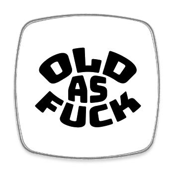 old AF Text Logo - Viereckiger Kühlschrankmagnet - Weiß - Vorne