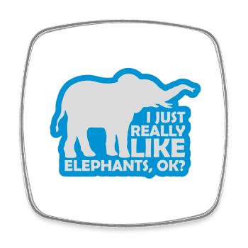 Saying really like elephants - Square fridge magnet - white - Front