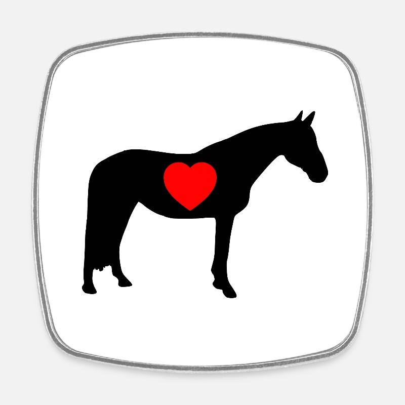 Cheval - Magnet carré - blanc