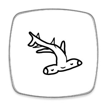 Hammerhead Shark - Pisces - Square fridge magnet - white - Front