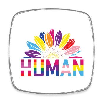 LGBTQ Nonbinary Colorful Rainbow Flag LGBTQ+ Pride - Square fridge magnet - white - Front