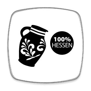 Bembel 100% HESSEN #FFM #BembelDesign #069 - Viereckiger Kühlschrankmagnet - Weiß - Vorne