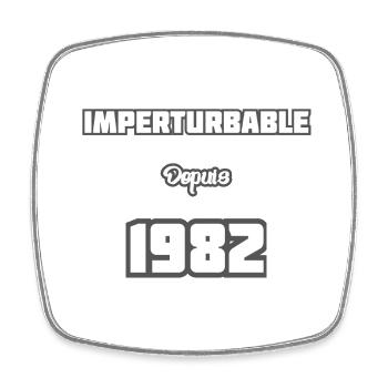 Année de naissance / Birth year - 1982 - Magnet carré - blanc - Devant