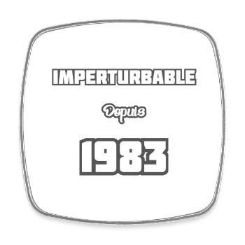 Année de naissance / Birth year - 1983 - Magnet carré - blanc - Devant