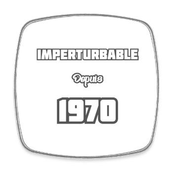 Année de naissance / Birth year - 1970 - Magnet carré - blanc - Devant