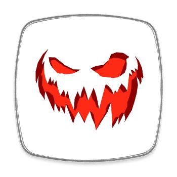 Gruseliges unheimliches Kürbisgesicht Halloween - Viereckiger Kühlschrankmagnet - Weiß - Vorne