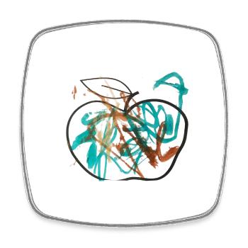 220917 Apple - Viereckiger Kühlschrankmagnet - Weiß - Vorne