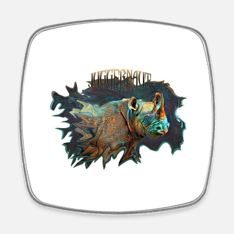 Rhinoceros - Square fridge magnet - white